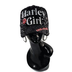 Harley Girl Ride or Die Sequin Cap with Shiny Glitter.
